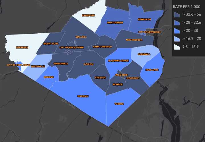 The Orange County COVID-19 map as of Monday, Nov. 9.