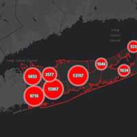 <p>The Suffolk County COVID-19 map on Thursday, Nov. 19.</p>