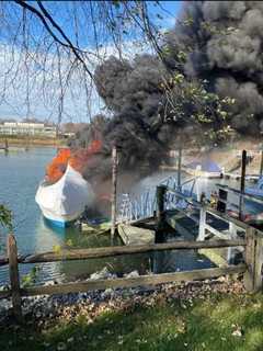 Blaze Breaks Out On 38-Foot Cabin Cruiser In Stamford