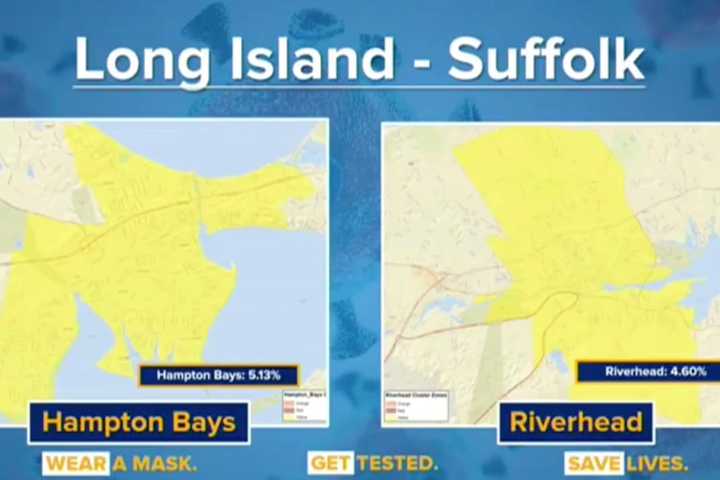 COVID-19: Four Long Island Yellow Cluster Zones Added