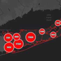 <p>The Suffolk County COVID-19 map on Tuesday, Dec. 1.</p>