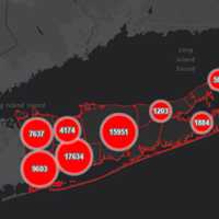 <p>The Suffolk County COVID-19 map on Wednesday, Dec. 2.</p>