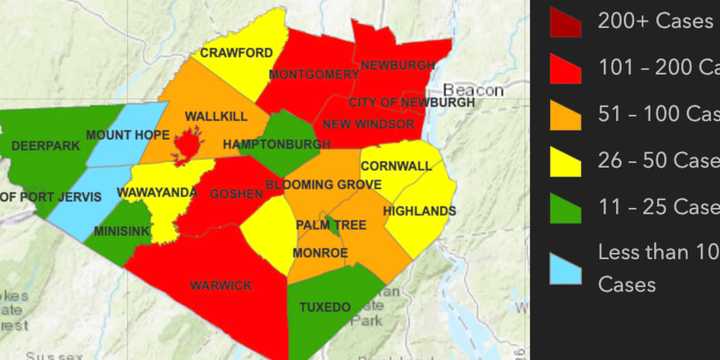 The breakdown of active COVID-19 cases in Orange County on Thursday, Dec. 3.