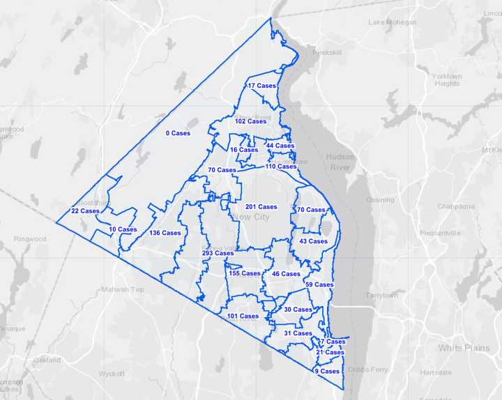 The breakdown of active COVID-19 cases in Rockland County on Thursday, Dec. 3.