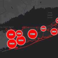 <p>The Suffolk County COVID-19 map on Wednesday, Dec. 9.</p>