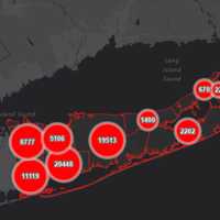 <p>The Suffolk County COVID-19 map on Monday, Dec. 14.</p>