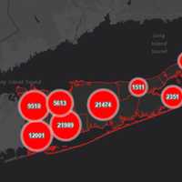 <p>The Suffolk County COVID-19 map on Monday, Dec. 21.</p>