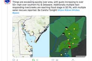 Santa Sails Past Strong South Jersey Winds, Pennsylvania Flash Floods