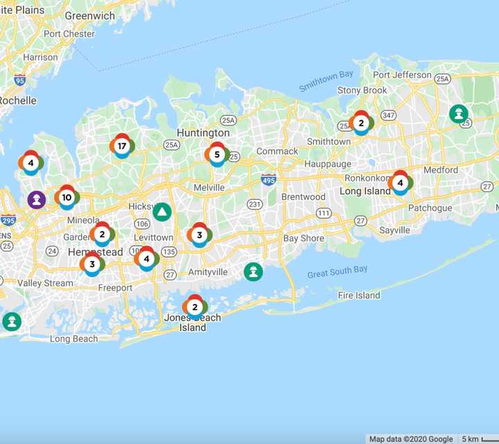 Most of the Long Island power outages on Saturday morning, Dec. 26 remain in Nassau County.