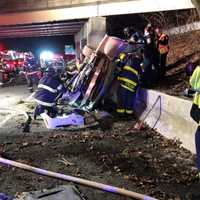 <p>Six people were injured and three had to be extricated following a two-vehicle crash on I-84.</p>