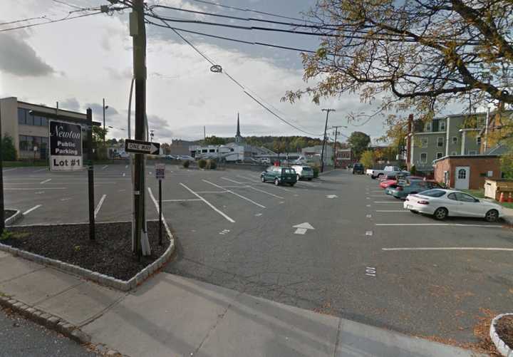 Public parking lot on Adams Street in Newton