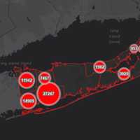 <p>The Suffolk County COVID-19 map on Wednesday, Jan. 6.</p>