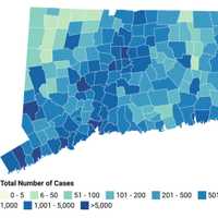 <p>This map shows the distribution of COVID-19 cases, deaths, and tests since the beginning of the pandemic. Darker colors indicate towns with more cases.</p>