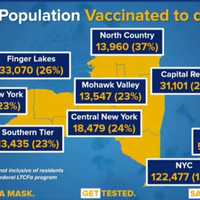 <p>The percentage of 1A healthcare workers who live on Long Island who have been vaccinated.</p>