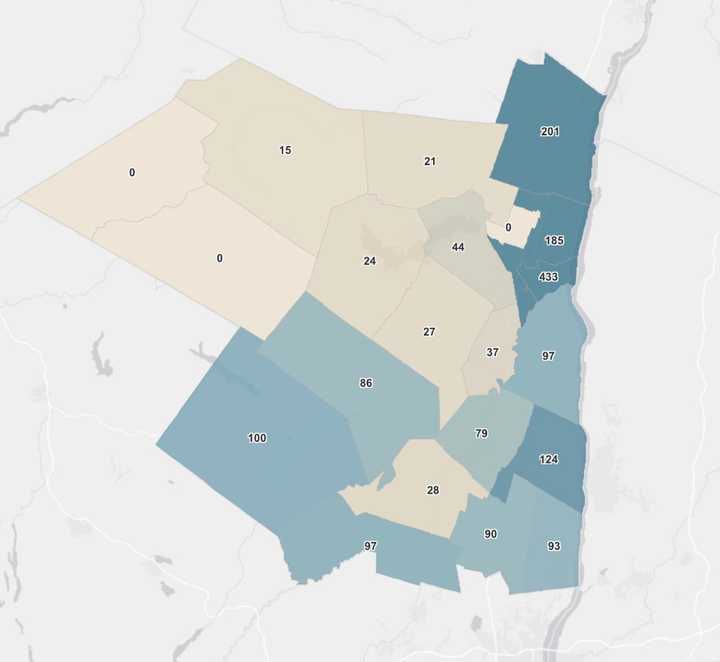 The breakdown of COVID-19 cases in Ulster County as of Monday, Jan. 11.