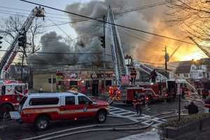 Four-Alarm Fire Rages At Strip Mall In Westchester