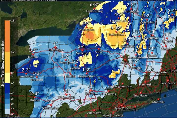 Here Are Brand-New Projected Totals For Areas Expected To See Snow From Storm System