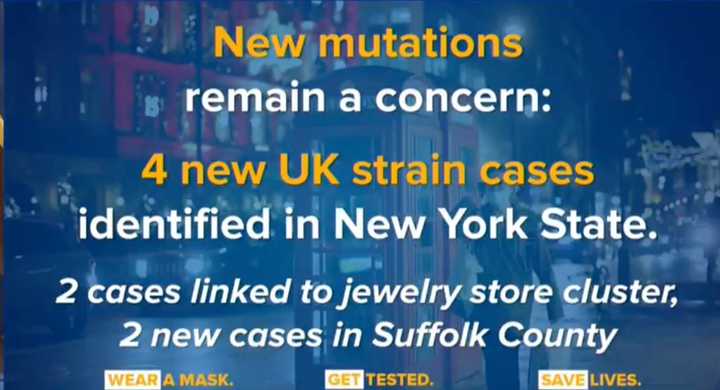 Two new COVID-19 cases of the UK strain have been identified in Suffolk County.