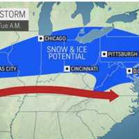 <p>A look at the current projected track of the winter storm early next week.</p>