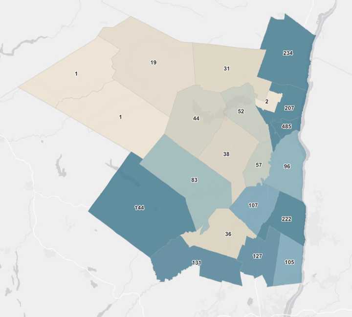 The Ulster County COVID-19 breakdown on Friday, Jan. 22.