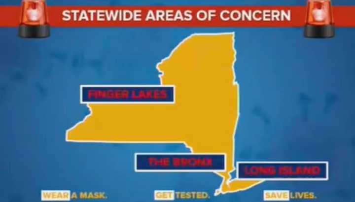 Long Island has been listed as an area of concern by New York health officials.