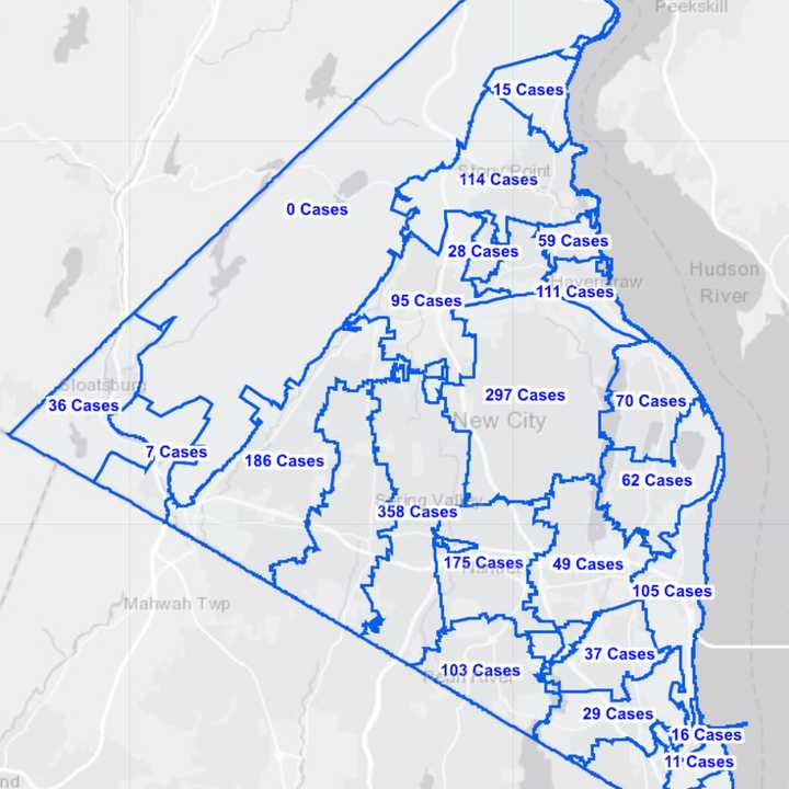 The breakdown of active COVID-19 cases in Rockland on Monday, Feb. 1.