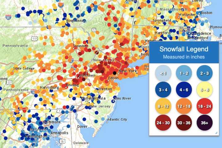 How Much Snow Did Your Town Get? Here's The Breakdown Across NJ, PA