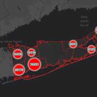 <p>The breakdown of COVID-19 cases in Suffolk County on Wednesday, Feb. 3.</p>