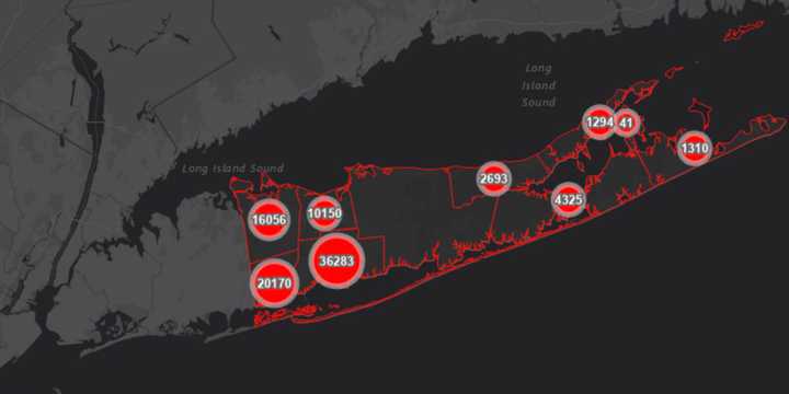 The breakdown of COVID-19 cases in Suffolk County on Wednesday, Feb. 3.