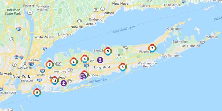 The PSEG Long Island Outage Map on Tuesday, Feb. 16.