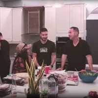 <p>&quot;Jersey Shore&quot; cast members gather around the kitchen island in the Manalapan home where &quot;Jersey Shore Family Vacation&quot; was filmed.</p>