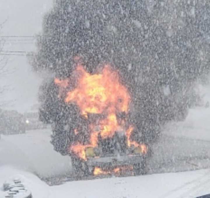 Fire crews jumped to action when a dump truck went up in flames in Sussex County Monday afternoon.