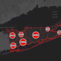 <p>The Suffolk County COVID-19 map on Friday, Feb. 26.</p>