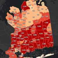 <p>The Nassau County COVID-19 map on Monday, March 1.</p>