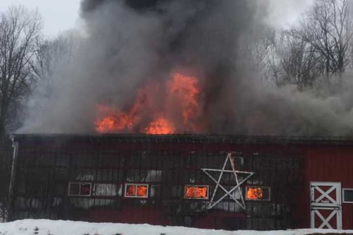 PHOTOS: Firefighter Injured In Morris County Barn Blaze