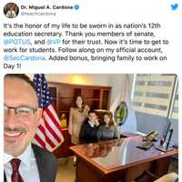 <p>Miguel Cardona is the new Secretary of Education under President Joe Biden.</p>