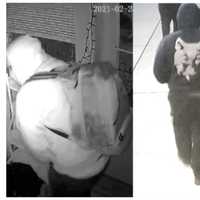 <p>Still images of armed robbers in a Gloucester City home on Sunday.</p>