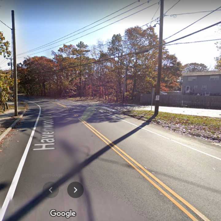 The intersection of Neighborhood Road and Havenwood Drive in Shirley.