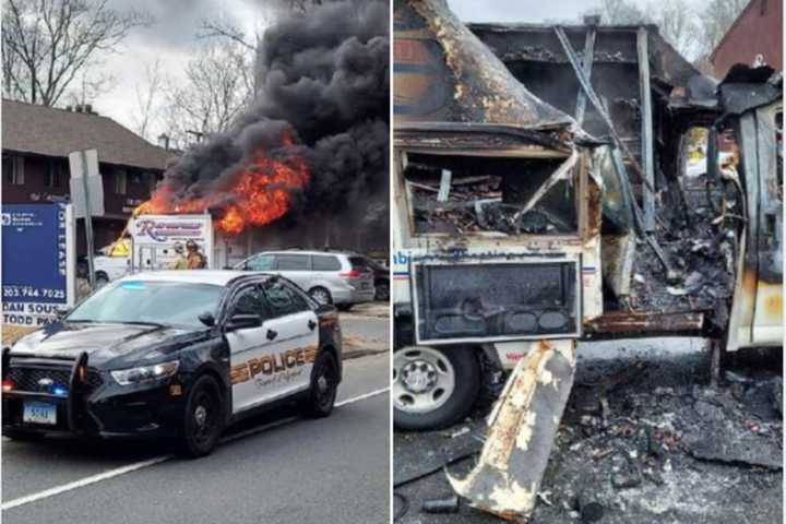 Truck Driver Injured After Vehicle Bursts Into Flames At Fairfield County Shopping Complex