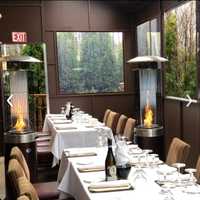 <p>The heated outdoor dining area.</p>