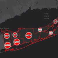 <p>Suffolk County COVID-19 map on Wednesday, March 17.</p>