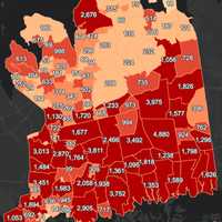 <p>The Nassau County COVID-19 map on Thursday, April 1.</p>