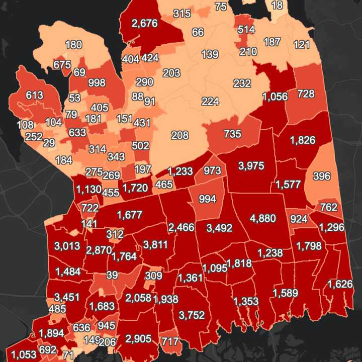 The Nassau County COVID-19 map