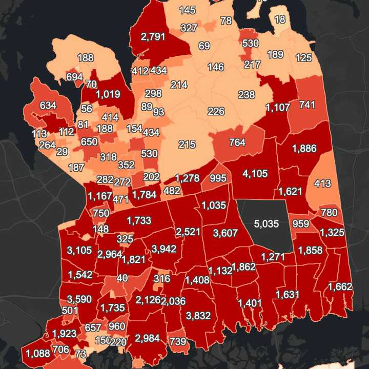 The Nassau County COVID-19 map