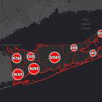 <p>The Suffolk County COVID-19 map</p>