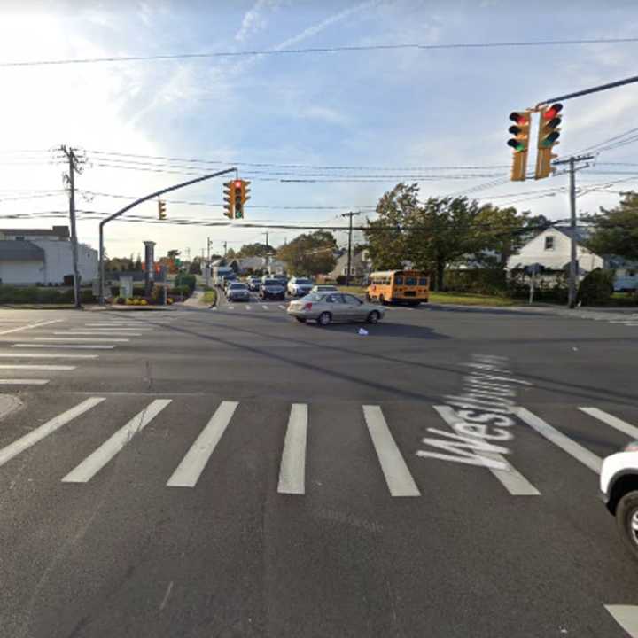 Glen Cove Road at Westbury Avenue in Carle Place.