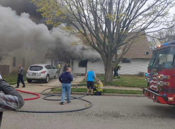 A 61-year-old woman died when a fire broke out in Levittown.