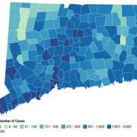 <p>This map shows the distribution of COVID-19 cases, deaths, and tests since the beginning of the pandemic. Darker colors indicate towns with more cases.</p>