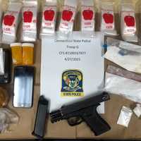 <p>The drugs and gun found.</p>