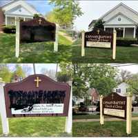 <p>The graffiti painted on the signs at a Spring field church has been removed by the citys&#x27; own graffiti removal specialist.</p>